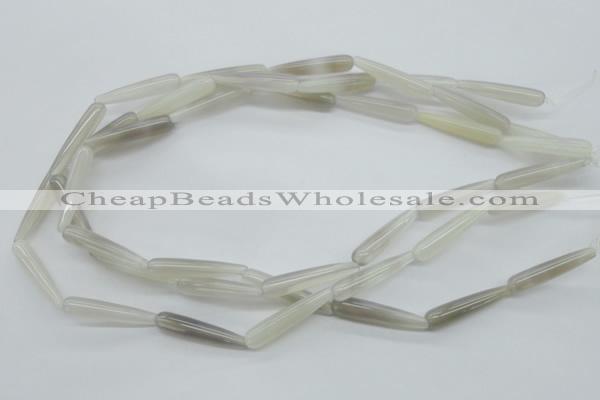 CAG3562 15.5 inches 6*30mm teardrop grey agate gemstone beads