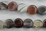 CAG3713 15.5 inches 12mm flat round botswana agate beads wholesale