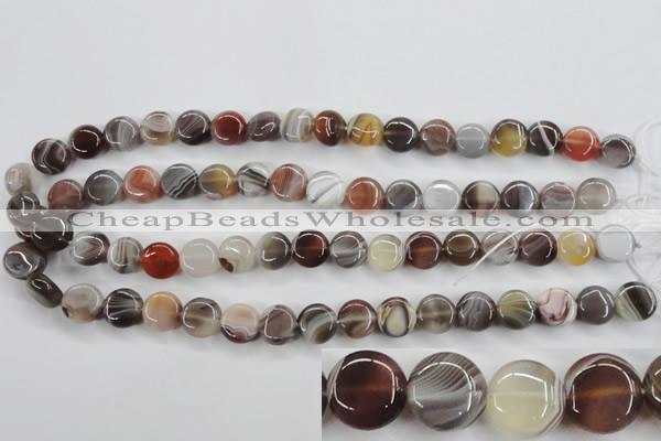 CAG3713 15.5 inches 12mm flat round botswana agate beads wholesale