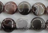 CAG3715 15.5 inches 16mm flat round botswana agate beads wholesale