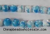 CAG3872 15.5 inches 8mm faceted round fire crackle agate beads