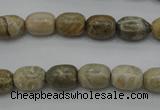 CAG3888 15.5 inches 8*12mm drum chrysanthemum agate beads