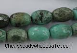 CAG3919 15.5 inches 10*14mm faceted rice green grass agate beads