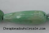 CAG3922 15.5 inches 10*30mm faceted teardrop green grass agate beads