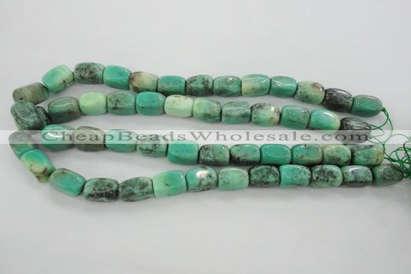 CAG3926 15.5 inches 12*16mm nuggets green grass agate beads