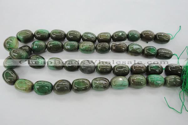 CAG3927 15.5 inches 14*19mm nuggets green grass agate beads