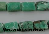 CAG3934 15.5 inches 8*12mm faceted rectangle green grass agate beads