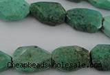 CAG3940 15.5 inches 13*19mm faceted freeform green grass agate beads