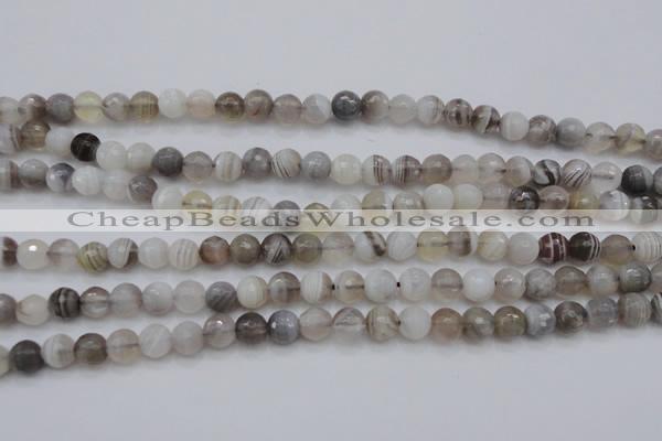 CAG3955 15.5 inches 6mm faceted round grey botswana agate beads