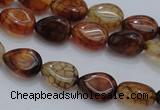 CAG4078 15.5 inches 6*8mm flat teardrop dragon veins agate beads