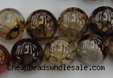 CAG4115 15.5 inches 16mm round dragon veins agate beads