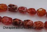 CAG4175 15.5 inches 9*12mm faceted nuggets natural fire agate beads