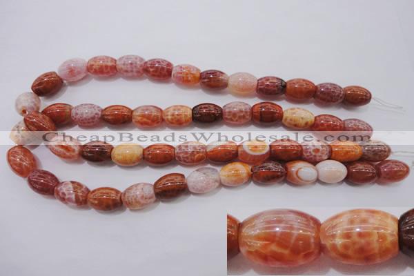 CAG4191 15.5 inches 12*16mm rice natural fire agate beads