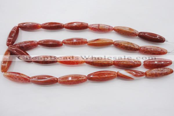 CAG4193 15.5 inches 10*30mm hexahedron natural fire agate beads