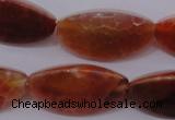 CAG4205 15.5 inches 10*20mm trihedron natural fire agate beads