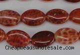 CAG4211 15.5 inches 8*12mm oval natural fire agate beads