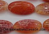 CAG4218 15.5 inches 15*30mm oval natural fire agate beads