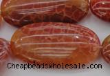 CAG4220 15.5 inches 25*50mm oval natural fire agate beads