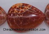 CAG4222 15.5 inches 30*40mm flat teardrop natural fire agate beads