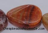 CAG4248 15.5 inches 30*40mm twisted flat teardrop natural fire agate beads