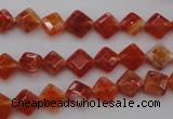 CAG4260 15.5 inches 6*6mm faceted diamond natural fire agate beads