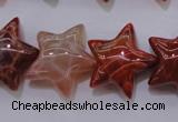 CAG4292 15.5 inches 20*22mm star natural fire agate beads