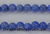 CAG4300 15.5 inches 4mm round dyed blue fire agate beads