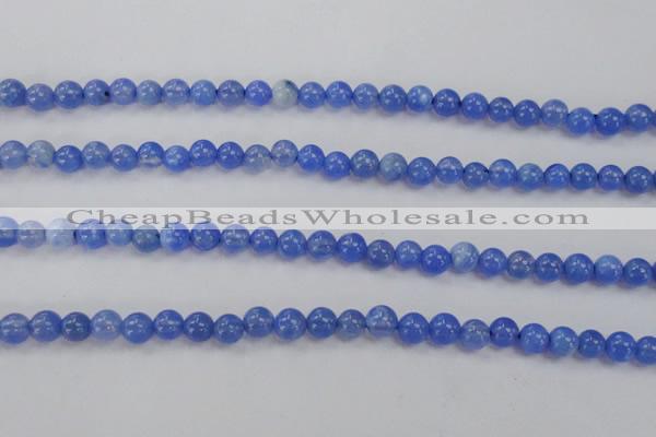 CAG4300 15.5 inches 4mm round dyed blue fire agate beads