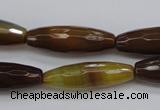 CAG4335 15.5 inches 10*30mm faceted rice botswana agate gemstone beads