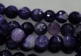 CAG436 15.5 inches 10mm faceted round dark purple agate beads