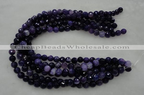 CAG436 15.5 inches 10mm faceted round dark purple agate beads