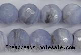 CAG4363 15.5 inches 10mm faceted round blue lace agate beads