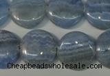 CAG4382 15.5 inches 20mm flat round dyed blue lace agate beads