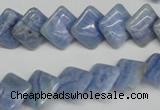 CAG4396 15.5 inches 12*12mm diamond dyed blue lace agate beads