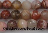 CAG4472 15.5 inches 8mm faceted round pink botswana agate beads