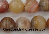 CAG4475 15.5 inches 14mm faceted round pink botswana agate beads