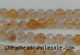 CAG4480 15.5 inches 4mm faceted round fire crackle agate beads