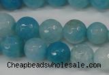 CAG4500 15.5 inches 8mm faceted round fire crackle agate beads