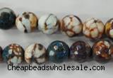 CAG4524 15.5 inches 10mm faceted round fire crackle agate beads