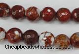 CAG4528 15.5 inches 10mm faceted round fire crackle agate beads