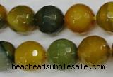 CAG4566 15.5 inches 14mm faceted round agate beads wholesale