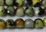 CAG4629 15.5 inches 6mm faceted round fire crackle agate beads