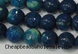 CAG4631 15.5 inches 6mm faceted round fire crackle agate beads