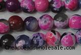 CAG4634 15.5 inches 6mm faceted round fire crackle agate beads