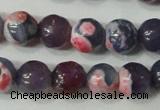 CAG4635 15.5 inches 6mm faceted round fire crackle agate beads