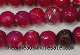 CAG4638 15.5 inches 6mm faceted round fire crackle agate beads