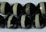 CAG4671 15.5 inches 16mm faceted round tibetan agate beads wholesale