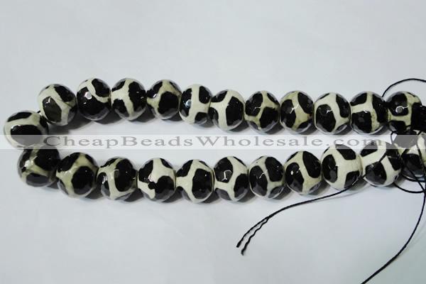 CAG4687 15 inches 15*18mm faceted rondelle tibetan agate beads wholesale