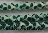 CAG4690 15 inches 8mm faceted round tibetan agate beads wholesale