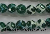 CAG4691 15.5 inches 10mm faceted round tibetan agate beads wholesale